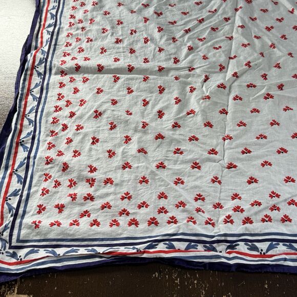 Womens Scarf 31x31 Square Red White & Blue Floral - Picture 10 of 10